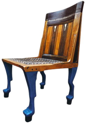 Chaise égyptienne, copie de musée réalisée par l'atelier